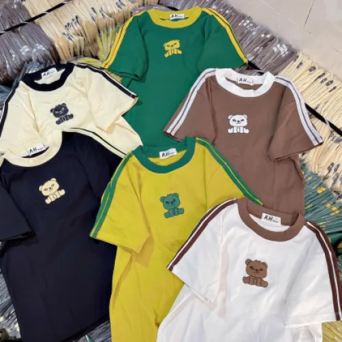 Áo thun nữ in Hình Gấu trước ngực Baby Tee ôm body từ 35kg - 55kg