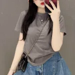 Áo thun nữ màu trơn tay ngắn Baby Tee ôm body từ 35kg - 55kg