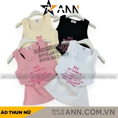 Áo thun nữ sát nách Baby Tee ôm body từ 35kg - 55kg in Chữ HI