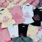 Áo thun nữ sát nách Baby Tee ôm body từ 35kg - 55kg in Chữ HI