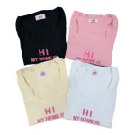 Áo thun nữ sát nách Baby Tee ôm body từ 35kg - 55kg in Chữ HI