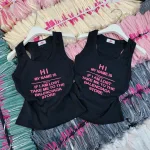 Áo thun nữ sát nách Baby Tee ôm body từ 35kg - 55kg in Chữ HI
