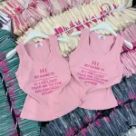 Áo thun nữ sát nách Baby Tee ôm body từ 35kg - 55kg in Chữ HI
