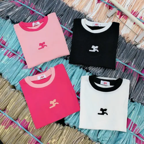 Áo thun nữ thuê logo trước ngực Baby Tee ôm body từ 35kg - 55kg