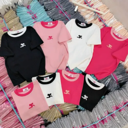 Áo thun nữ thuê logo trước ngực Baby Tee ôm body từ 35kg - 55kg