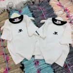 Áo thun nữ thuê logo trước ngực Baby Tee ôm body từ 35kg - 55kg