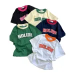 Áo Thun Nữ Trơn Cổ Tròn Baby Tee In Chữ HOLIDE Mạc AH787