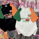 Áo Thun Nữ Trơn Cổ Tròn Baby Tee Tay Phối Hai Màu In Chữ Mạc AH787