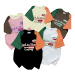 Áo Thun Nữ Trơn Cổ Tròn Baby Tee Tay Phối Hai Màu In Chữ Mạc AH787