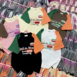 Áo Thun Nữ Trơn Cổ Tròn Baby Tee Tay Phối Hai Màu In Chữ Mạc AH787