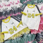 Áo Thun Nữ Trơn Cổ Tròn Baby Tee Tay Viền Sọc In Số 24 Mạc AH787