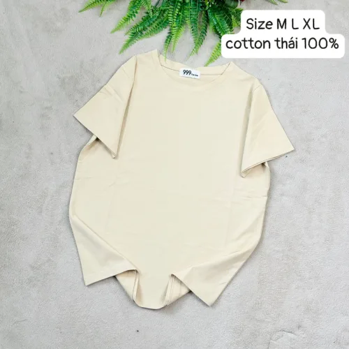 Áo Thun Nữ Trơn Cổ Tròn Form Rộng Size L(55-75kg)