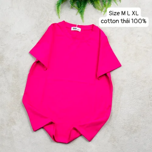 Áo Thun Nữ Trơn Cổ Tròn Form Vừa Size M(40-60kg)