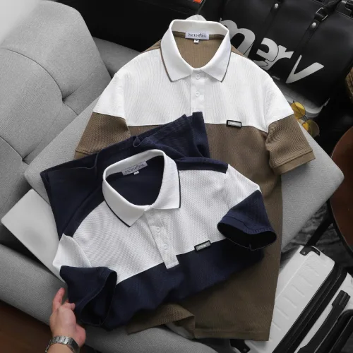 Áo Thun Polo Nam - Áo Thun Nam Cổ Bẻ Phối 2 Có Logo Trước Ngực Big Size