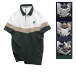 Áo Thun Polo Nam Phối Ba Màu Thiêu Logo Trước Ngực (Có Size 3x)