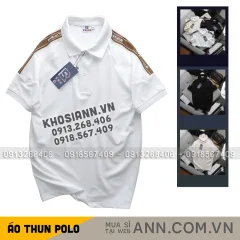 Áo Thun Polo Nam Phối Sọc Chữ Ở Vai Áo Có Big Size