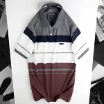 Áo Thun Sọc Nam Trung Niên Cổ Bẻ Có Túi (Có size 3x)