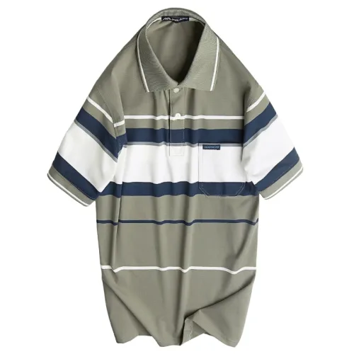 Áo Thun Sọc Nam Trung Niên Cổ Bẻ Có Túi Thun Cotton Cao Cấp (Có size 3x)