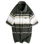Áo Thun Sọc Nam Trung Niên Cổ Bẻ Có Túi Thun Cotton Cao Cấp (Có size 3x)