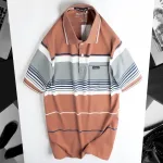 Áo Thun Sọc Nam Trung Niên Cổ Bẻ Có Túi Thun Cotton (Có size 3x)
