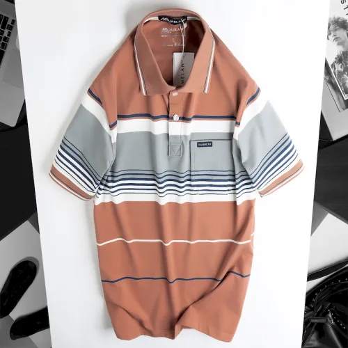 Áo Thun Sọc Nam Trung Niên Cổ Bẻ Có Túi Thun Cotton (Có size 3x)