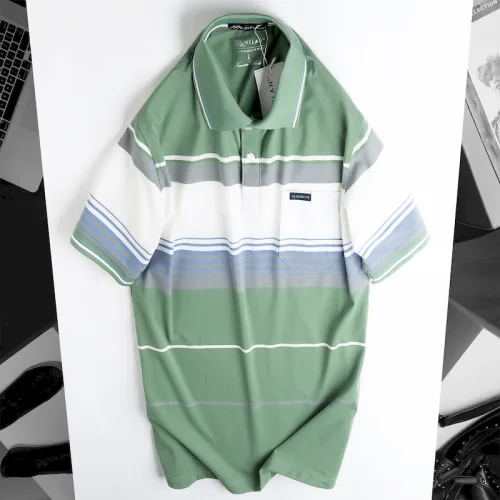 Áo Thun Sọc Nam Trung Niên Cổ Bẻ Có Túi Thun Cotton (Có size 3x)