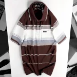 Áo Thun Sọc Nam Trung Niên Cổ Bẻ Có Túi Thun Cotton (Có size 3x)