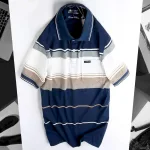 Áo Thun Sọc Nam Trung Niên Cổ Bẻ Có Túi Thun Cotton (Có size 3x)
