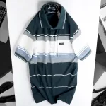 Áo Thun Sọc Nam Trung Niên Cổ Bẻ Có Túi Thun Cotton (Có size 3x)