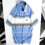 Áo Thun Sọc Nam Trung Niên Cổ Bẻ Có Túi Thun Cotton (Có size 3x)