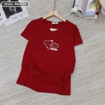 Áo thun thái nữ cổ tim form rộng in chữ i love my self