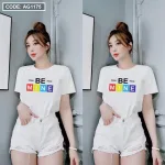 Áo thun thái nữ cổ tròn form rộng in chữ be mine
