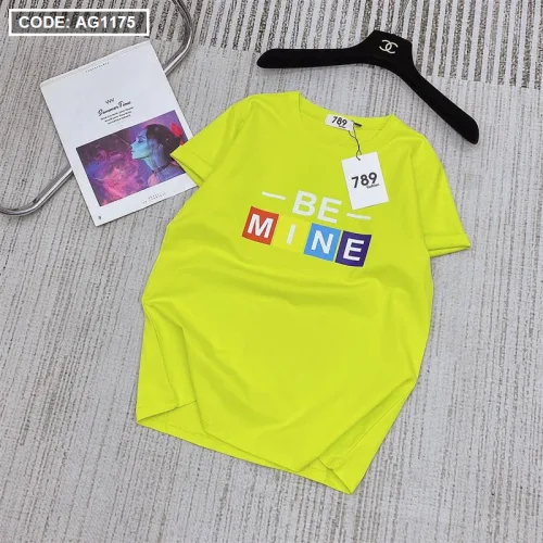 Áo thun thái nữ cổ tròn form rộng in chữ be mine