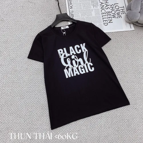 Áo thun thái nữ cổ tròn form suông in chữ Black Girl Magic