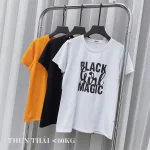 Áo thun thái nữ cổ tròn form suông in chữ Black Girl Magic
