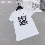 Áo thun thái nữ cổ tròn form suông in chữ Black Girl Magic