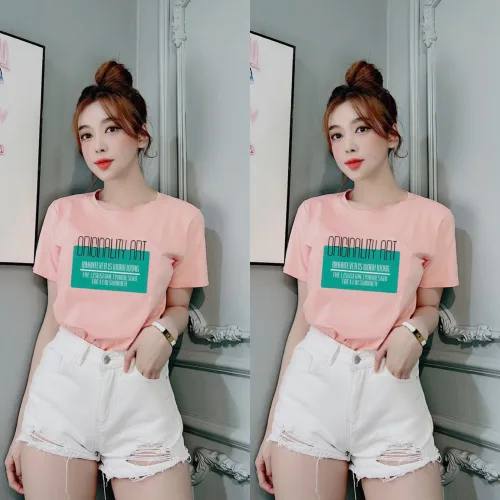 Áo thun thái nữ cổ tròn form suông in chữ Originality