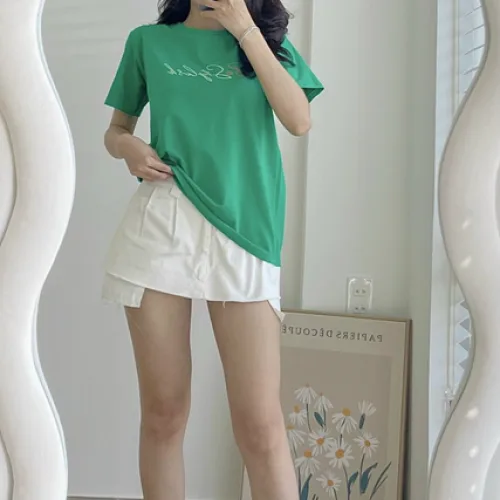 Áo Thun Thái Nữ Cổ Tròn Form suông in chữ Be Skylish Nhiều Màu
