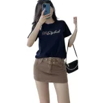 Áo Thun Thái Nữ Cổ Tròn Form suông in chữ Be Skylish Nhiều Màu