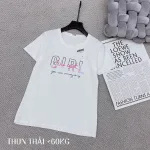 Áo thun thái nữ cổ tròn form suông in chữ Girl The Best