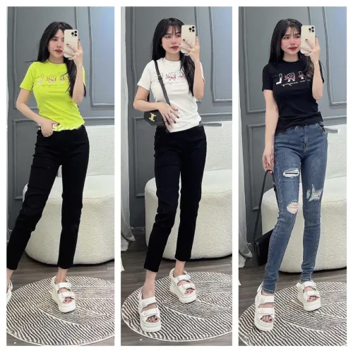 Áo thun thái nữ cổ tròn form suông in chữ Girl The Best