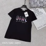 Áo thun thái nữ cổ tròn form suông in chữ Girl The Best