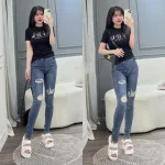 Áo thun thái nữ cổ tròn form suông in chữ Girl The Best
