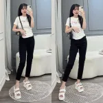 Áo thun thái nữ cổ tròn form suông in chữ Girl The Best