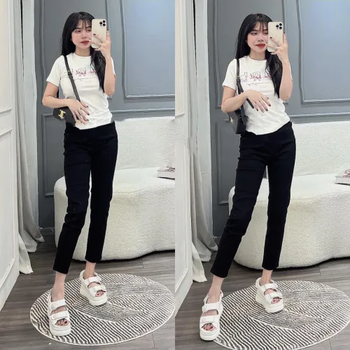 Áo thun thái nữ cổ tròn form suông in chữ Girl The Best
