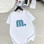 Áo thun thái nữ cổ tròn form suông in chữ M