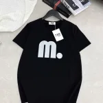 Áo thun thái nữ cổ tròn form suông in chữ M