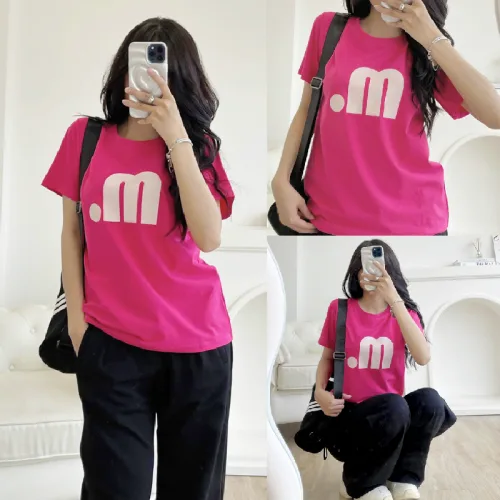 Áo thun thái nữ cổ tròn form suông in chữ M