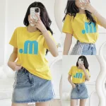 Áo thun thái nữ cổ tròn form suông in chữ M