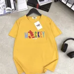Áo thun thái nữ cổ tròn form suông in chữ Mickey